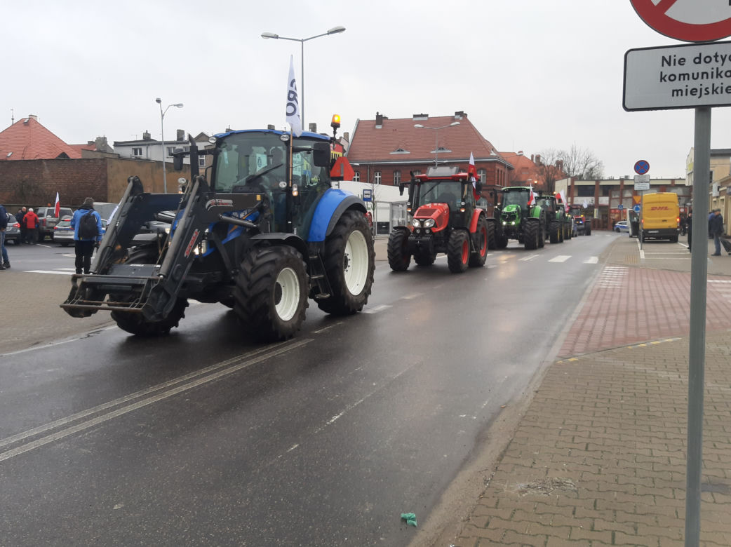 Protest rolników w Środzie Wielkopolskiej