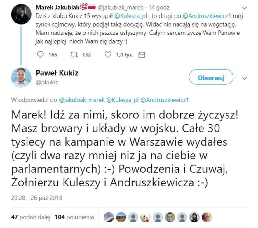 Kukiz popłynął i straci władzę