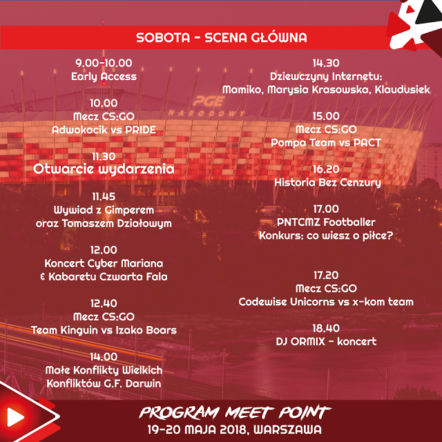 Program Meet Point na sobotę 19.05: