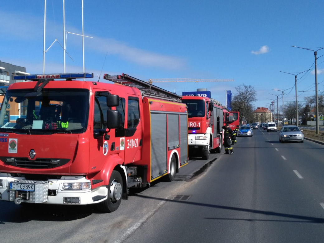 Wyciek benzyny i pożar na stacji w Toruniu