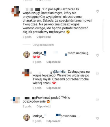 Martyna ze Ślubu od pierwszego wejrzenia - komentarz na Instagramie 