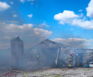 Ogromne straty po pożarze wielkiego kurnika w Lipinkach. W środku trzymano blisko 2 tysiące bażantów