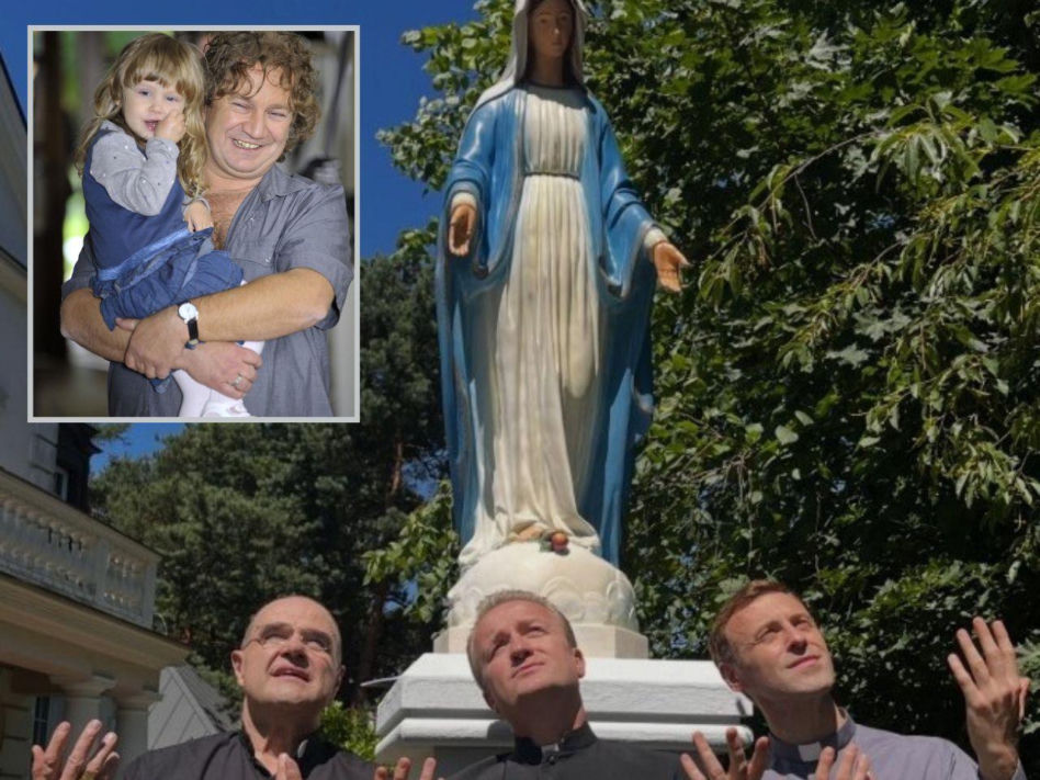 Tak wyglądał Dzień Ojca na planie serialu "Ranczo". Ksiądz Maciej w roli głównej. "Tata z synami"