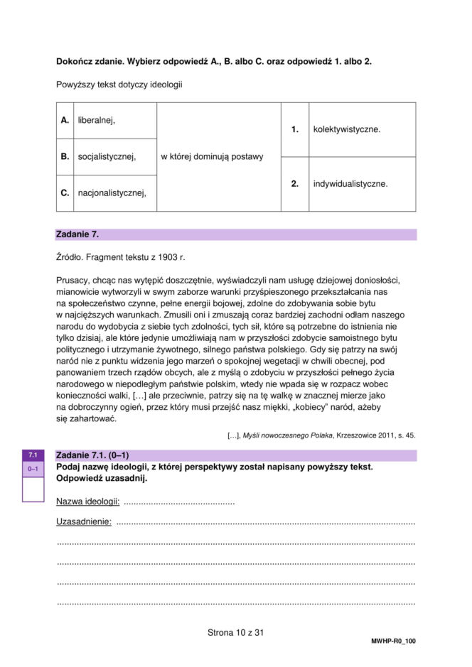 Matura próbna 2026 - WOS. Arkusz CKE