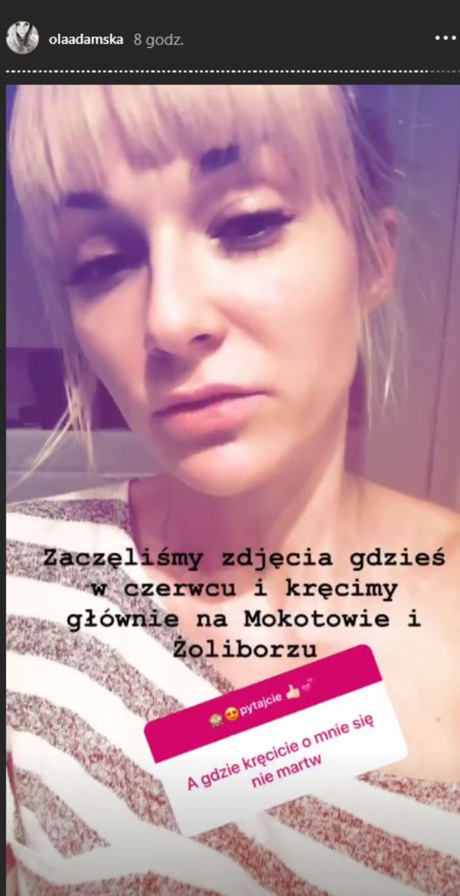 Aleksandra Adamska (Sylwia Małecka) o 9 sezonie O mnie się nie martw