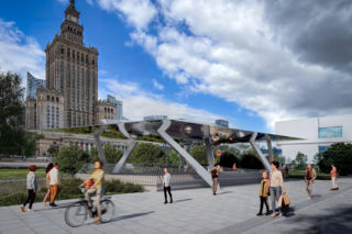 Koniec kultowych niebieskich wiat w centrum Warszawy. Zastąpią je nowe stalowe konstrukcje