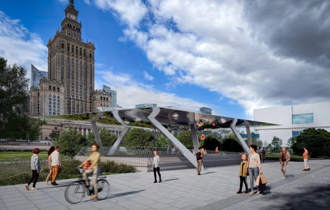 Koniec kultowych niebieskich wiat w centrum Warszawy. Zastąpią je nowe stalowe konstrukcje