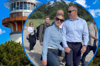 Nagrali Martę Nawrocką i Karola Nawrockiego w Juracie. Tak się prezentowali 