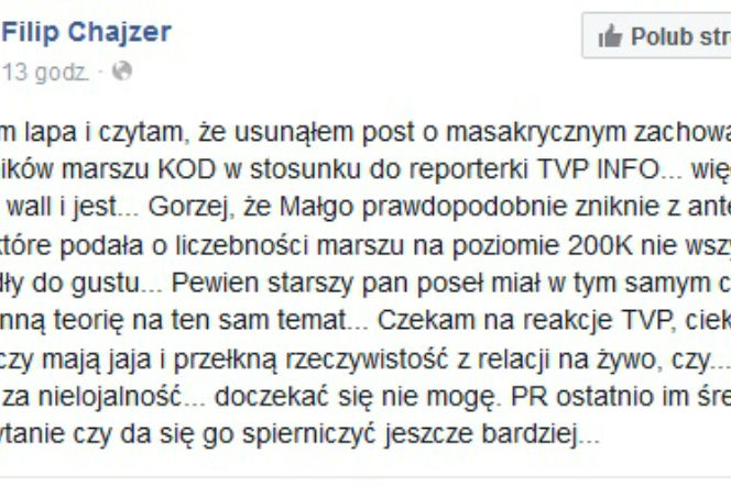 Filip Chajzer o TVP