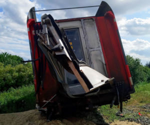Wrak niemieckiego pociągu pod Kołbaskowem
