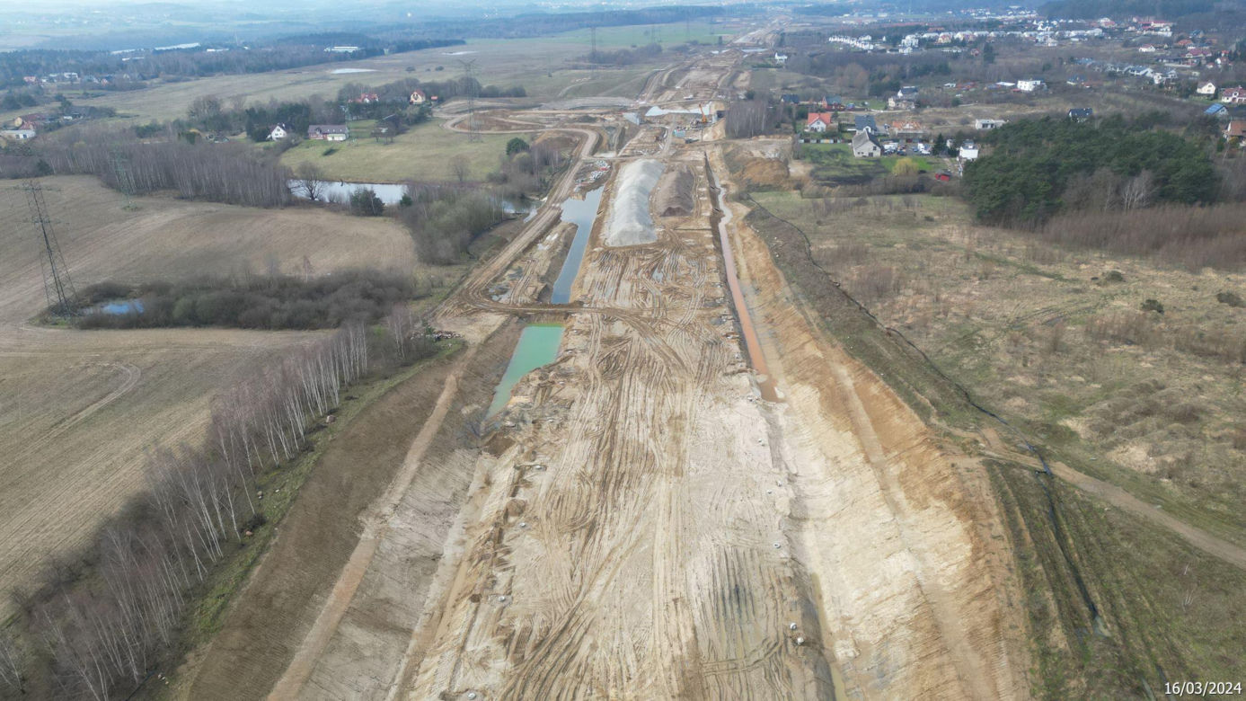 Budowa obwodnicy Metropolii Trójmiejskiej - zdjęcia marzec 2024