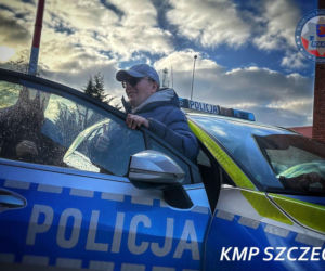 Kuba Znojek odwiedził szczecińskich policjantów