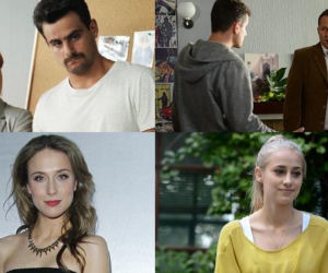 Komisarz Alex 5 sezon. Lucyna (Magdalena Walach), Michał Orlicz (Antoni Pawlicki), Alicja (Natalia Klimas), Monika (Julia Rosnowska), Wilczyk (Andrzej Konopka)