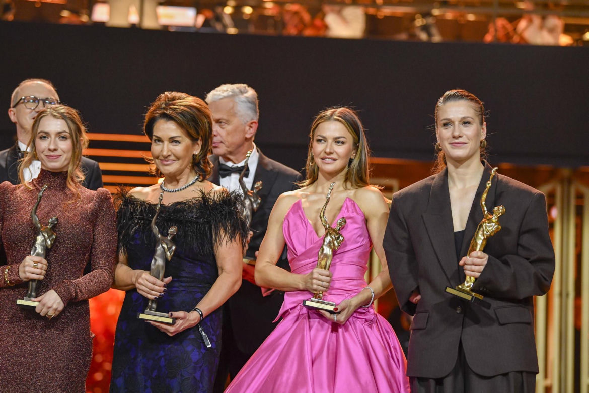 Anna Lewandowska wychodzi z Gali Mistrzów Sportu