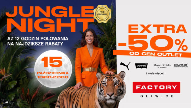 FACTORY Gliwice obniża ceny o 50% na 12 godzin.  Startuje jesienne Jungle Night