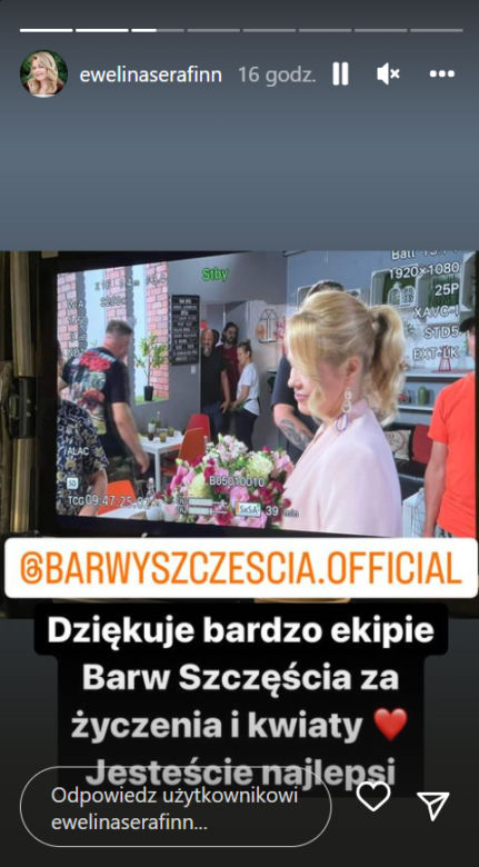 Barwy szczęścia. Ewelina Serafin (Sławka) na planie 