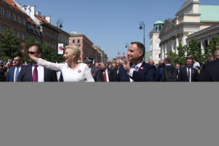 Andrzej Duda z małżonką na obchodach uroczystości 3. Maja