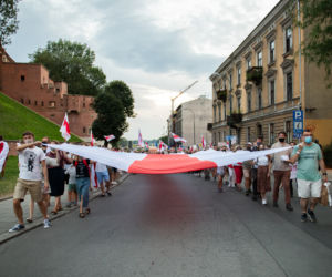 Marsz solidarności z Białorusinami w Krakowie