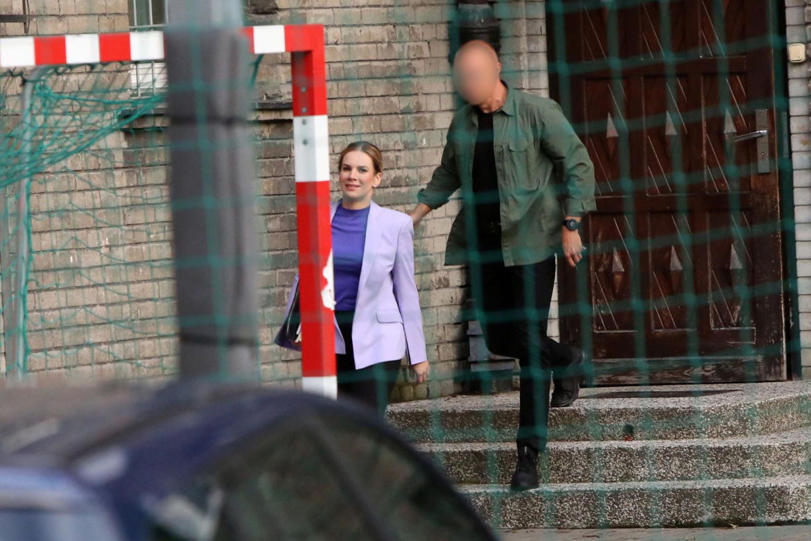 Marta Nawrocka zastosowała color blocking