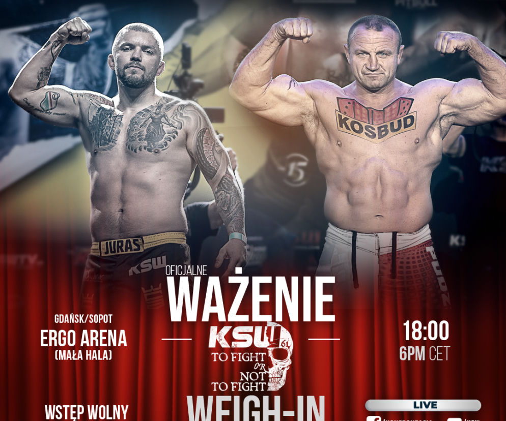 KSW 61 - WYNIKI WAŻENIA. Ile waży Pudzianowski, a ile Jurkowski?