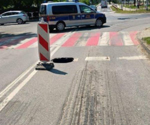 Gigantyczna dziura w drodze na Śląsku! Droga zapadła się na kilka metrów