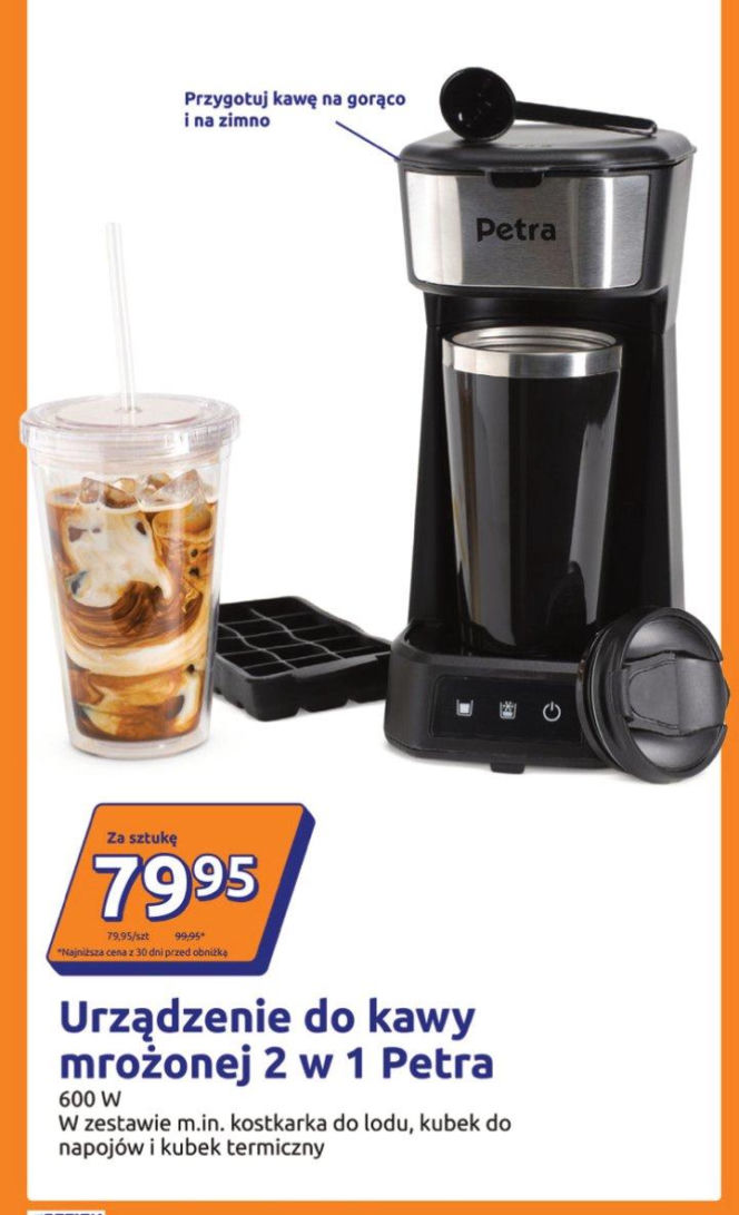 Urządzenie do kawy mrożonej 2 w 1 Petra, 600 W