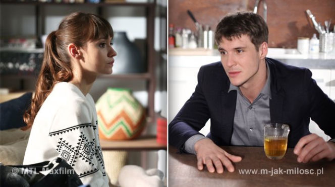 M jak miłość odc. 1146. Marcin (Mikołaj Roznerski), Janka (Joanna Osyda)