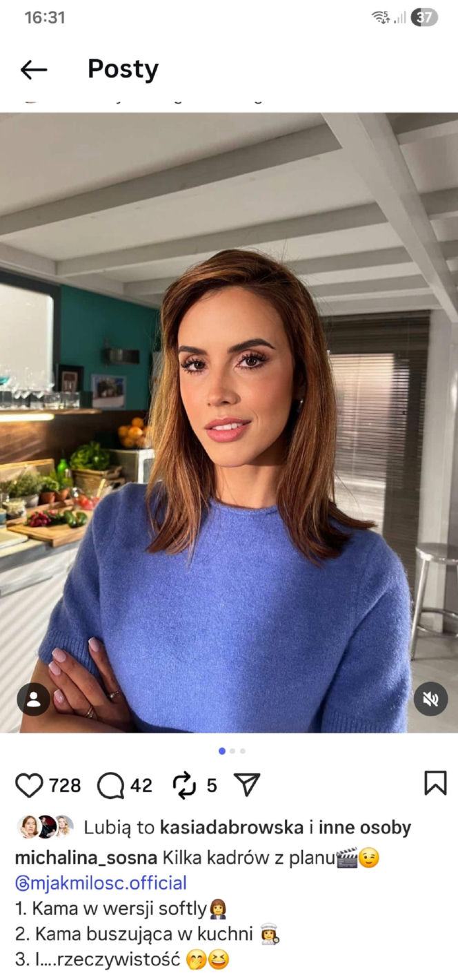 M jak miłość po wakacjach 2026. Kama (Michalina Sosna) na planie