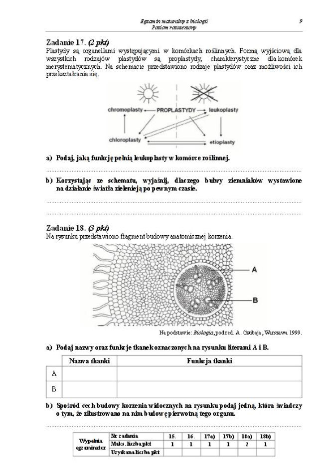 Matura 2013 biologia p. rozszerzony