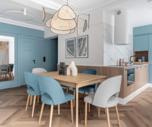 Sopot – 78 m² w przedwojennej kamienicy na wynajem. Funkcjonalny układ z niebieskim akcentem