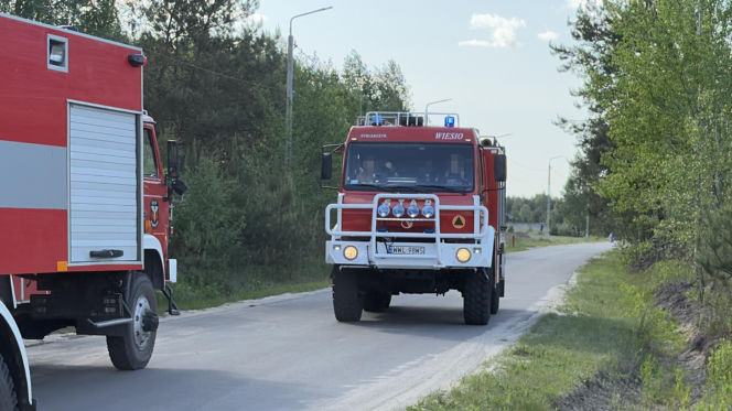 Wielki pożar pod Warszawą. Strażacy walczą z żywiołem