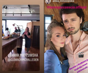 Barwy szczęścia. Renata (Anka Mrozowska), Radek (Filip Kosior) na planie