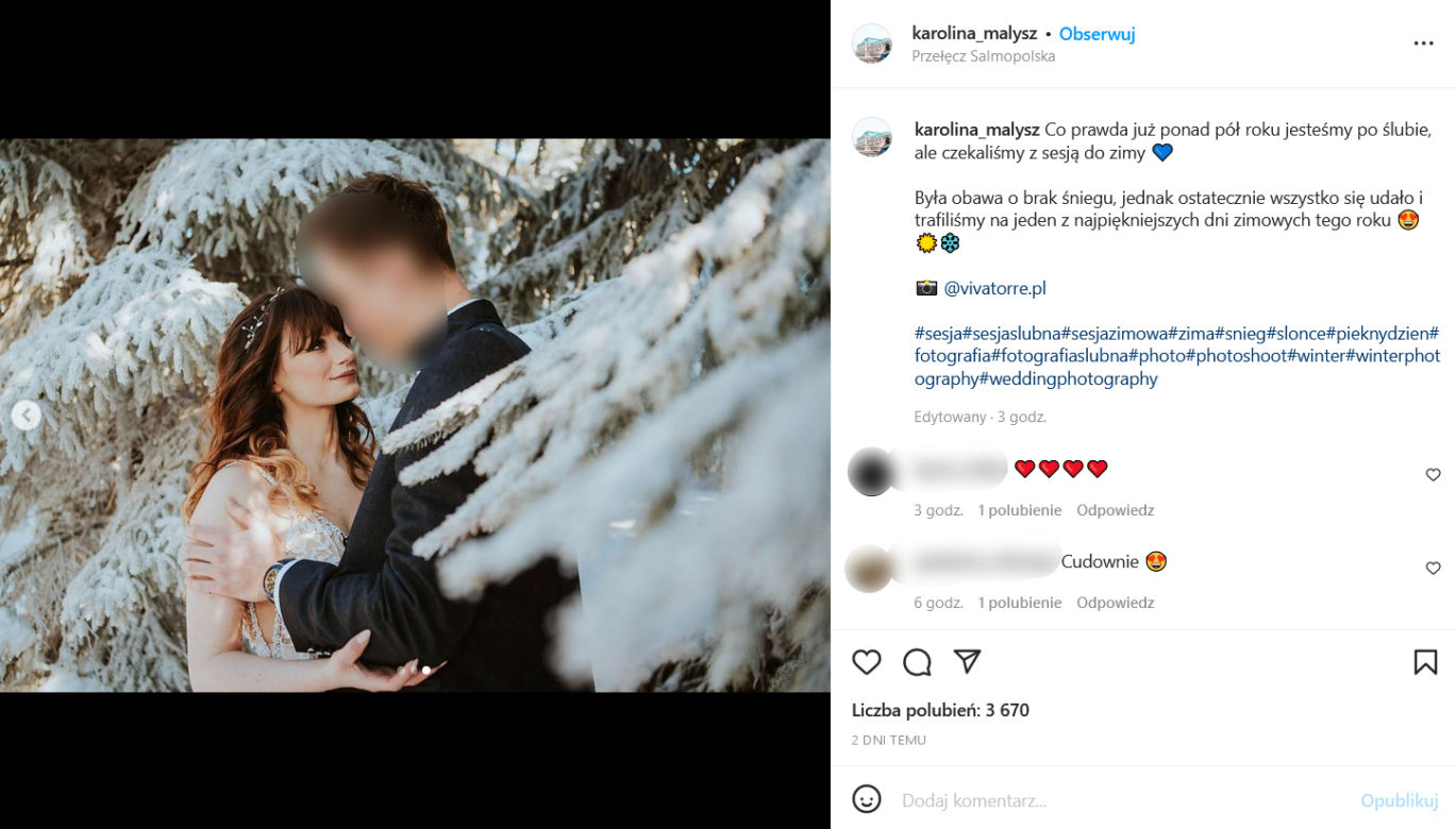 Sesja ślubna Karoliny Małysz
