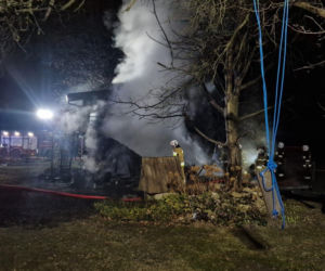 Pożar domu w Tarczku