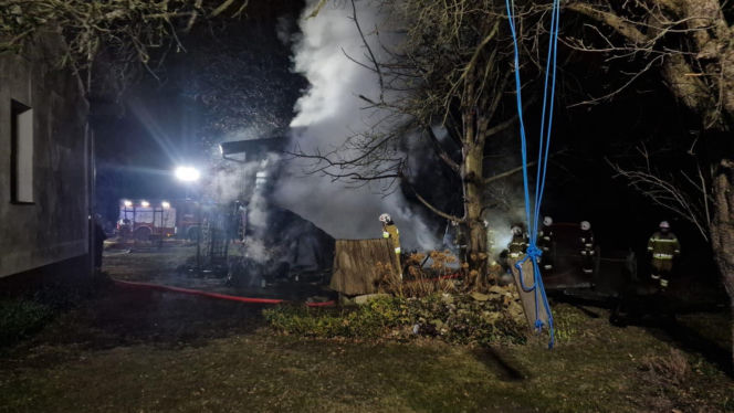 Pożar domu w Tarczku