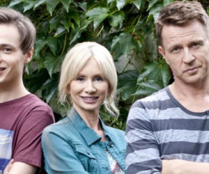 Pierwsza miłość. Ewa (Ewa Gawryluk), Michał (Wojciech Błach), Krystian (Patryk Pniewski)