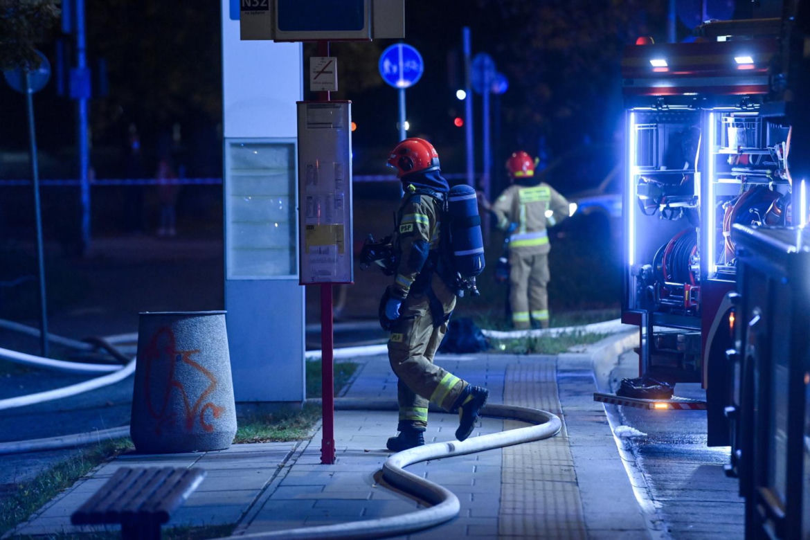 Pożar pustostanu w Warszawie (23.09.2025)