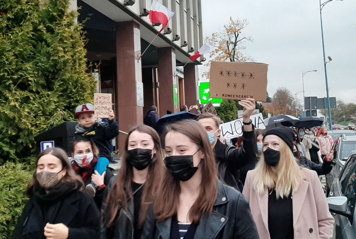 Protest kobiet - blokada ulic w Olsztynie