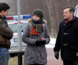 KOMISARZ ALEX 3 sezon. Michał Orlicz (Antoni Pawlicki), Lucyna (Magdalena Walach), Ryszard Puchała (Ireneusz Czop)