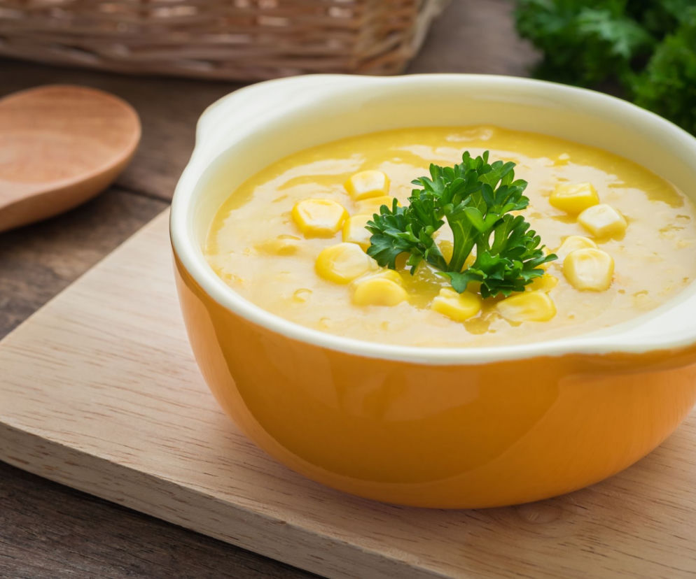 Zupa z kukurydzy z czosnkiem