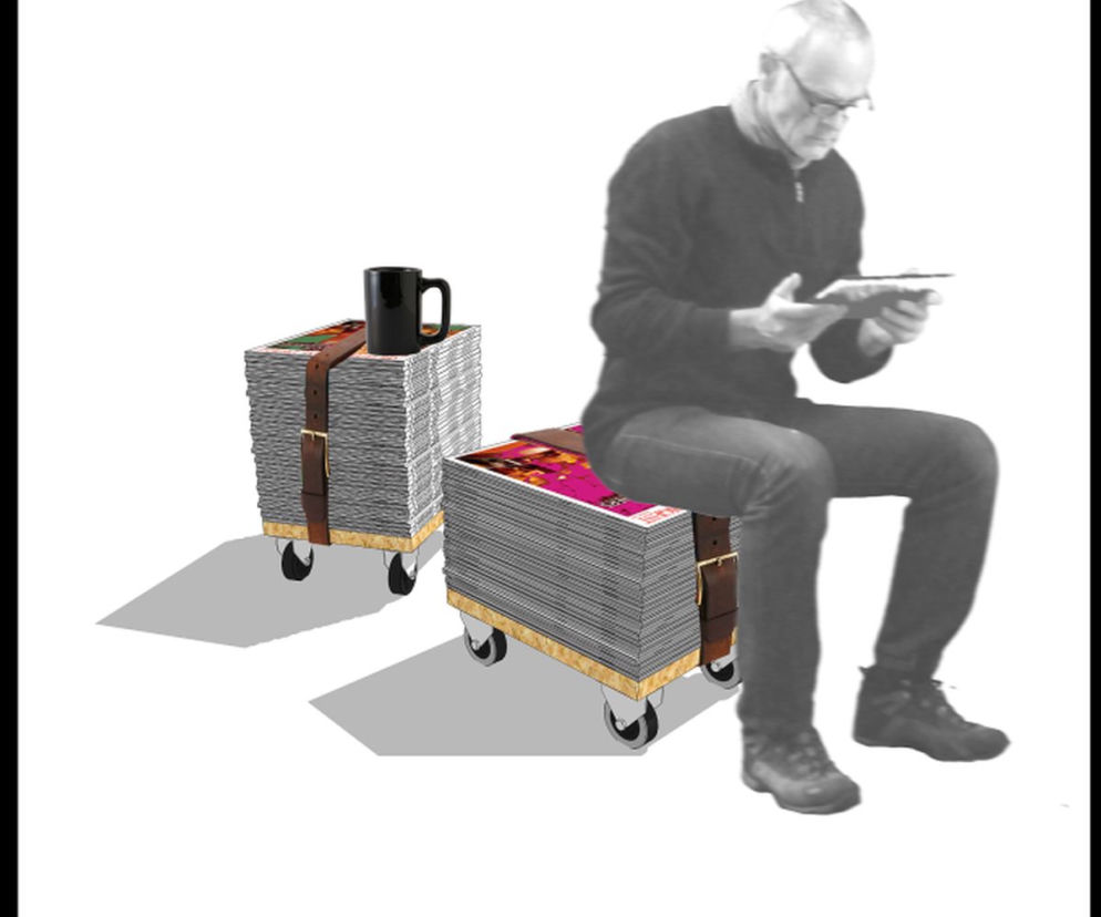 taboret z gazet
