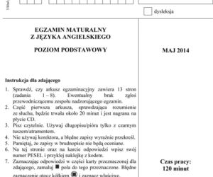 MATURA 2014 ANGIELSKI ARKUSZE z CKE - MAJ 2014 - poziom podstawowy