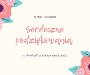 Kartka z życzeniami z okazji Dnia Nauczyciela - wzór 4