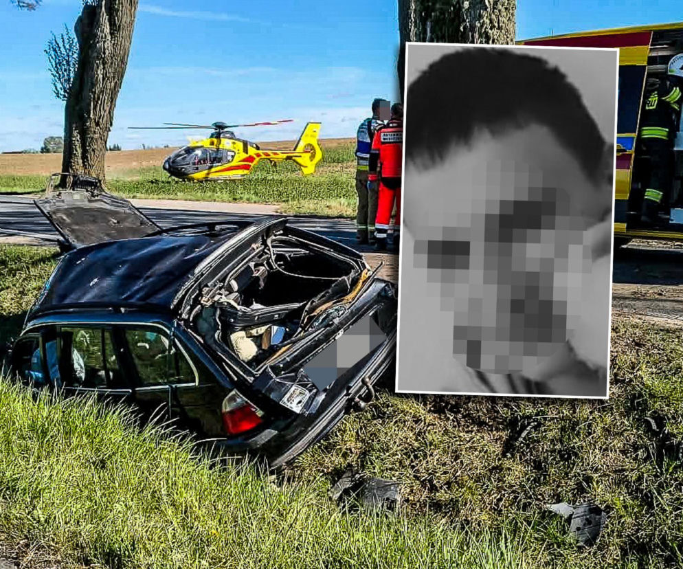 Pijany 45-latek z zakazem rozbił BMW na drzewie. Nie żyje 16-letni Tomek z Giżycka