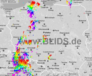 Burze w Polsce, 28.07.2012 - MAPA z godz. 19.45-21.45