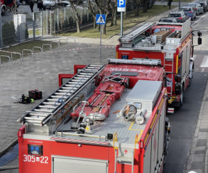 Pożar na Jagiellońskiej. Zapalił się budynek mazowieckiej skarbówki