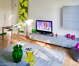 Kolorowy salon z jadalnią