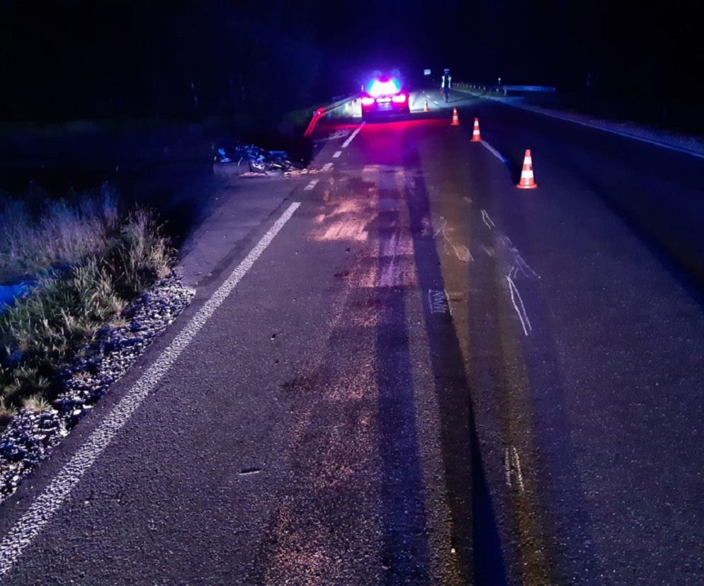 Lisia Góra. Motocyklista zderzył się z dostawczakiem. Miał masę szczęścia