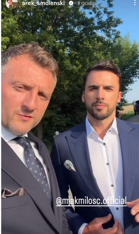 M jak miłość nowy sezon. Bartek (Arkadiusz Smoleński), Rafał (Jakub Kucner) na planie