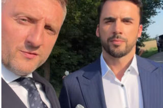 M jak miłość nowy sezon. Bartek (Arkadiusz Smoleński), Rafał (Jakub Kucner) na planie